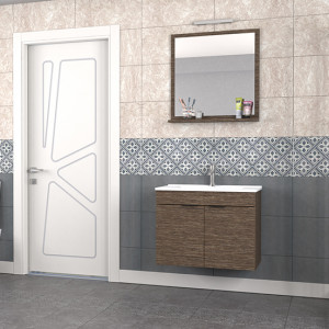 Biani Fix Arya 75 cm Banyo Dolabı Renk Aybe Kahve