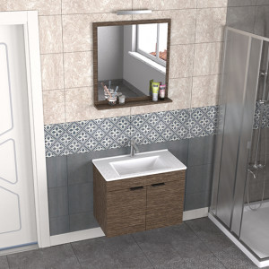  Biani Fix Arya 75 cm Banyo Dolabı Renk Aybe Kahve