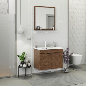  Biani Fix Arya 75 cm Banyo Dolabı Renk Aybe Kahve
