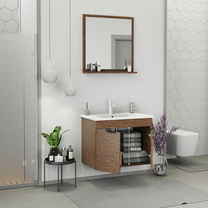  Biani Fix Arya 75 cm Banyo Dolabı Renk Aybe Kahve