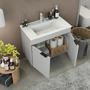  Biani Fix Loft 75 cm Mat Gri Banyo Dolabı