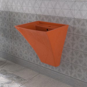 Lucco Loop 50 cm Asma Monoblok Lavabo Turuncu