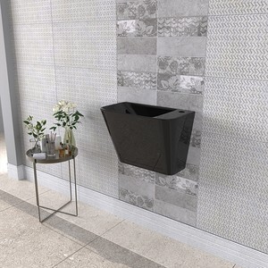 Lucco Primo 28 cm Mini Monoblok Lavabo Siyah 