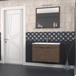 Biani Fix Arya 85 cm Banyo Dolabı Renk Aybe Kahve
