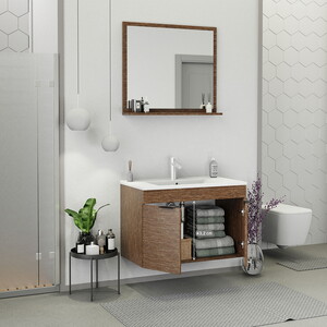  Biani Fix Arya 85 cm Banyo Dolabı Renk Aybe Kahve