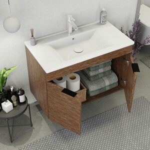  Biani Fix Arya 85 cm Banyo Dolabı Renk Aybe Kahve