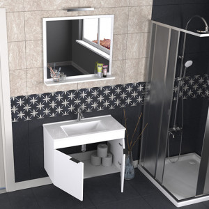  Biani Fix Arya 85 cm Banyo Dolabı Renk Mat Beyaz