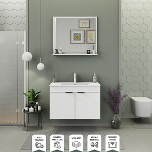 Biani Fix Arya 85 cm Banyo Dolabı Renk Mat Beyaz