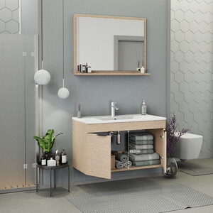 Biani Fix Arya 100 cm Banyo Dolabı Renk Aybe Bej