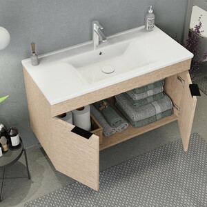  Biani Fix Arya 100 cm Banyo Dolabı Renk Aybe Bej