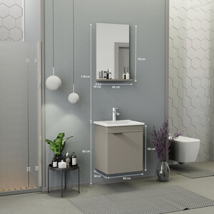  Biani Fix Arya Slım 50 cm  Banyo Dolabı Latte