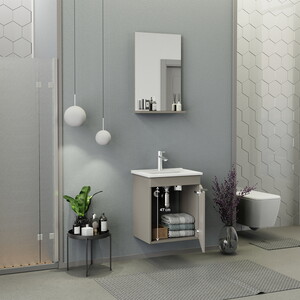  Biani Fix Arya Slım 50 cm  Banyo Dolabı Latte