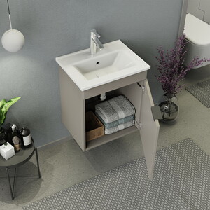  Biani Fix Arya Slım 50 cm  Banyo Dolabı Latte