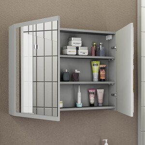  Biani Fix Loft 100 cm Mat Gri Banyo Dolabı