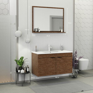  Biani Fix Arya 100 cm Banyo Dolabı Renk Aybe Kahve