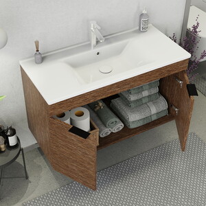  Biani Fix Arya 100 cm Banyo Dolabı Renk Aybe Kahve