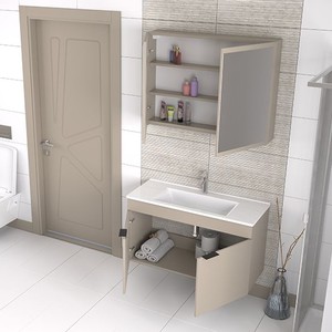  Biani Fix Loft 100 cm Latte Banyo Dolabı