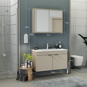  Biani Fix Loft 100 cm Latte Banyo Dolabı