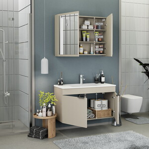  Biani Fix Loft 100 cm Latte Banyo Dolabı