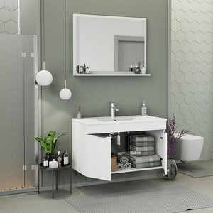  Biani Fix Arya 100 cm Banyo Dolabı Renk Mat Beyaz