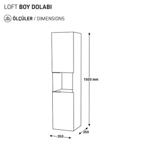  Biani Fix Arya ve Loft Uyumlu Boy Dolabı Renk Aybe Bej