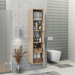  Biani Fix Arya ve Loft Uyumlu Boy Dolabı Renk Aybe Bej