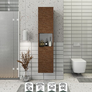 Biani Fix Arya ve Loft Uyumlu Boy Dolabı Renk Aybe Kahve
