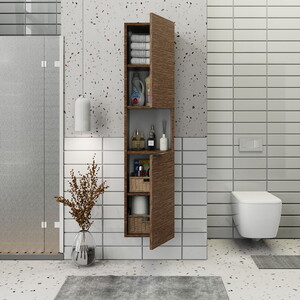  Biani Fix Arya ve Loft Uyumlu Boy Dolabı Renk Aybe Kahve
