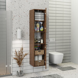  Biani Fix Arya ve Loft Uyumlu Boy Dolabı Renk Aybe Kahve