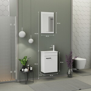  Biani Fix Arya Mini 42 cm Banyo Dolabı Mat Beyaz