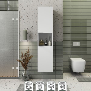 Biani Fix Arya ve Loft Uyumlu Boy Dolabı Renk Mat Beyaz
