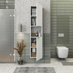  Biani Fix Arya ve Loft Uyumlu Boy Dolabı Renk Mat Beyaz