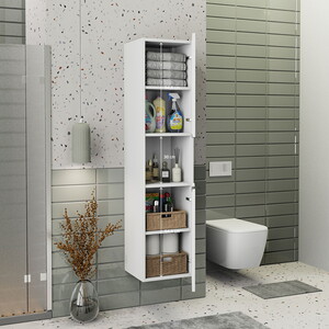  Biani Fix Arya ve Loft Uyumlu Boy Dolabı Renk Mat Beyaz