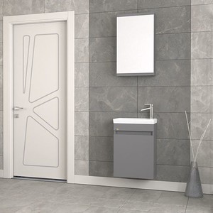  Biani Fix Edremit 45 cm Mat Gri Banyo Dolabı