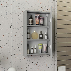  Biani Fix Edremit 45 cm Mat Gri Banyo Dolabı