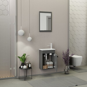  Biani Fix Arya Mini 42 cm Banyo Dolabı Mat Gri