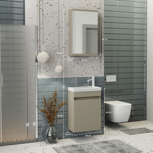  Biani Fix Edremit 45 cm Latte Banyo Dolabı