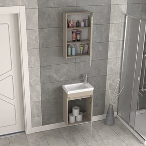 Biani Fix Edremit 45 cm Latte Banyo Dolabı