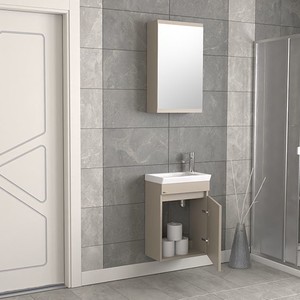  Biani Fix Edremit 45 cm Latte Banyo Dolabı