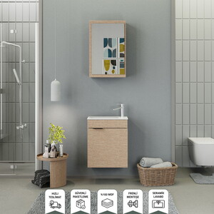 Biani Fix Loft 50 cm Banyo Dolabı Renk Aybe Bej