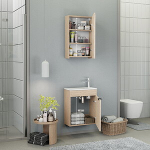  Biani Fix Loft 50 cm Banyo Dolabı Renk Aybe Bej