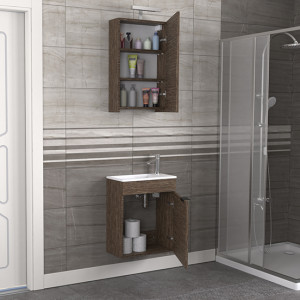  Biani Fix Loft 50 cm Banyo Dolabı Renk Aybe Kahve