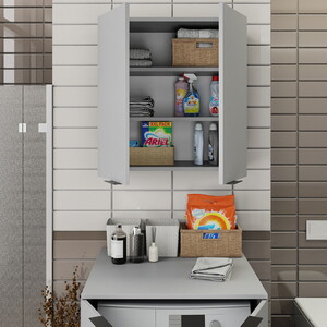  Biani Fix Arya ve Loft Uyumlu Çamaşır Makinesi Dolabı Renk Mat Gri