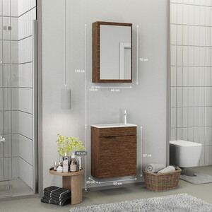  Biani Fix Loft 50 cm Banyo Dolabı Renk Aybe Kahve