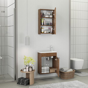  Biani Fix Loft 50 cm Banyo Dolabı Renk Aybe Kahve