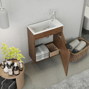  Biani Fix Loft 50 cm Banyo Dolabı Renk Aybe Kahve