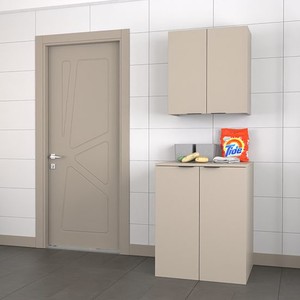 Biani Fix Arya ve Loft Uyumlu Çamaşır Makinesi Dolabı Renk Latte