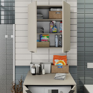  Biani Fix Arya ve Loft Uyumlu Çamaşır Makinesi Dolabı Renk Latte