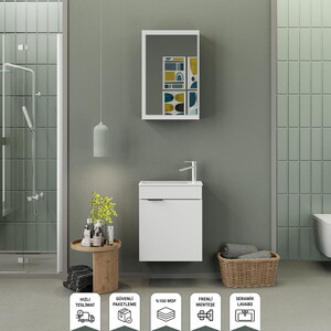 Biani Fix Loft 50 cm Banyo Dolabı Renk Mat Beyaz