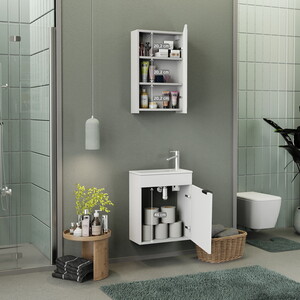  Biani Fix Loft 50 cm Banyo Dolabı Renk Mat Beyaz
